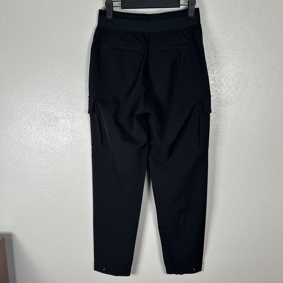 Athleta Endless High Rise Cargo Pants Womens 2 Black Pockets Stretch Tapered - Picture 4 of 7